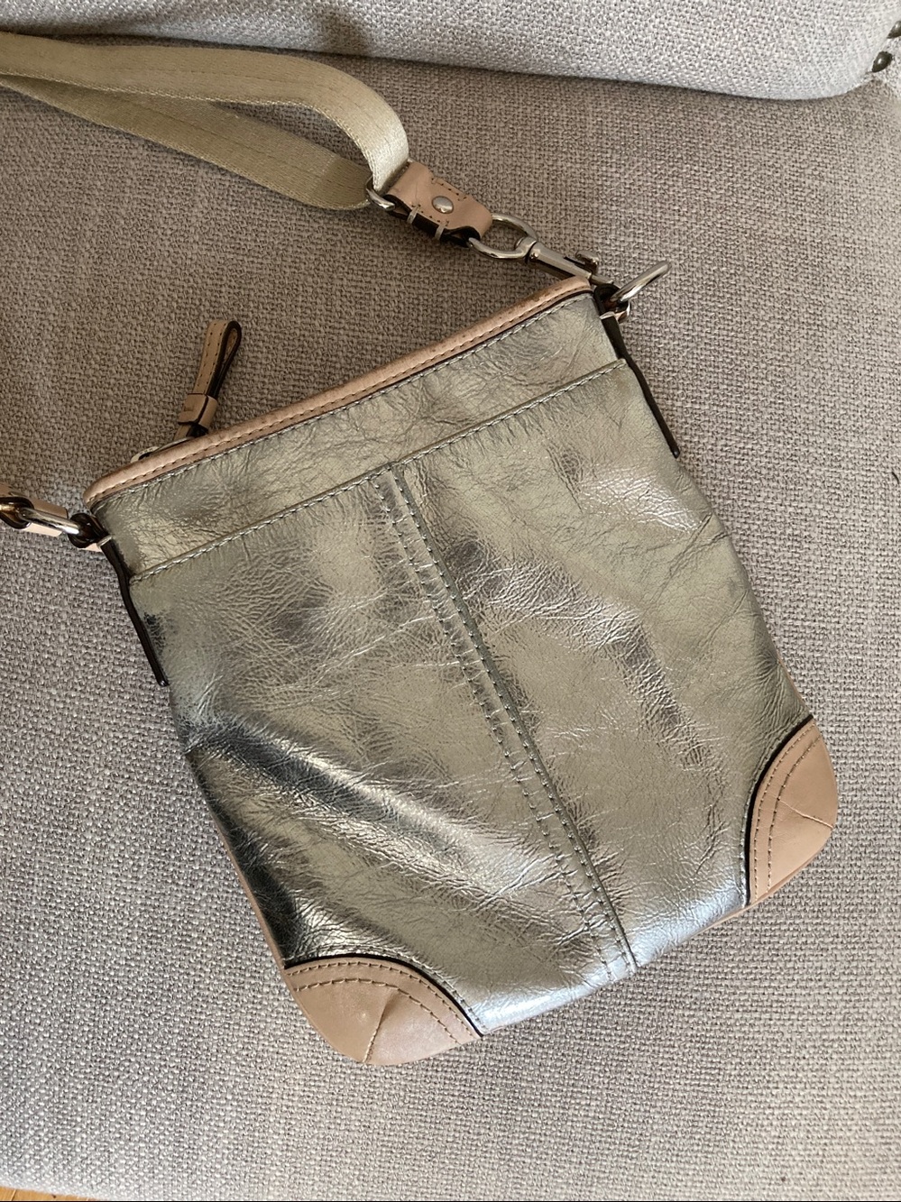 Coach Metallic and Tan Crossbody - Picture 6 of 9